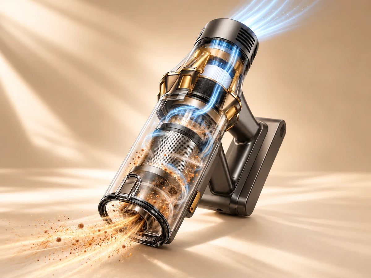 Schnittansicht des RONOS HP20 mit CycloneCore-Zyklon und H13-HEPA-Filter